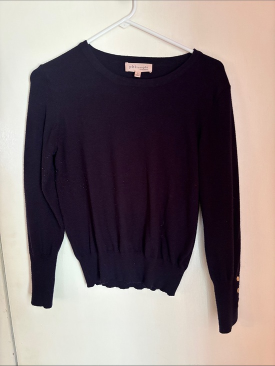 Philosophy Sweaters - Philosophy Dark Blue Crewneck Pullover Sweater